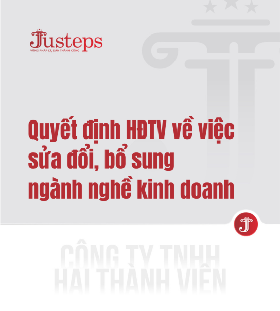 Quyết định HĐTV về việc sửa đổi, bổ sung ngành nghề kinh doanh