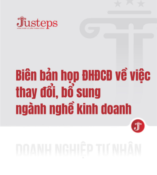 Biên bản họp ĐHĐCĐ về việc sửa đổi bổ sung ngành nghề kinh doanh