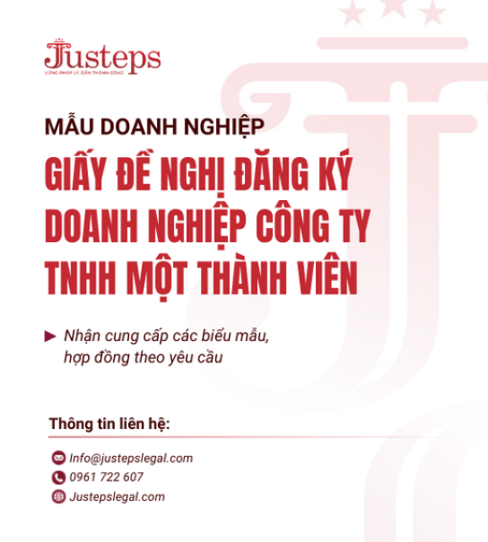 Mẫu 02. Giấy đề nghị đăng ký doanh nghiệp Công ty TNHH một thành viên