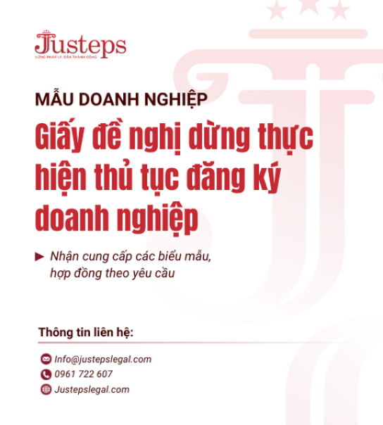 Mẫu 33. Giấy đề nghị dừng thực hiện thủ tục đăng ký doanh nghiệp