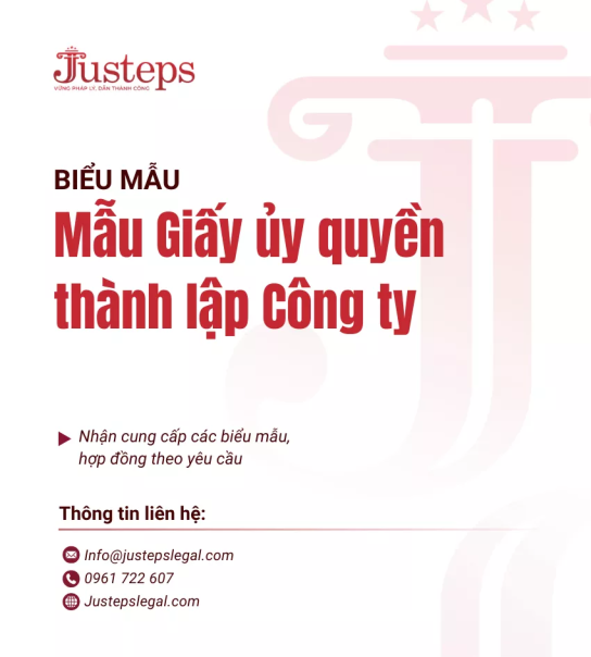 Mẫu Giấy ủy quyền thành lập Công ty 
