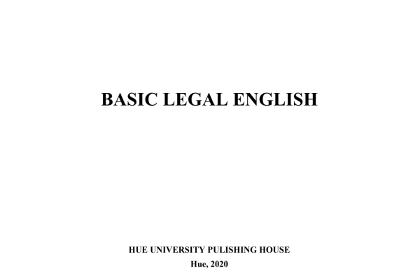 Basic legal English - Hue University