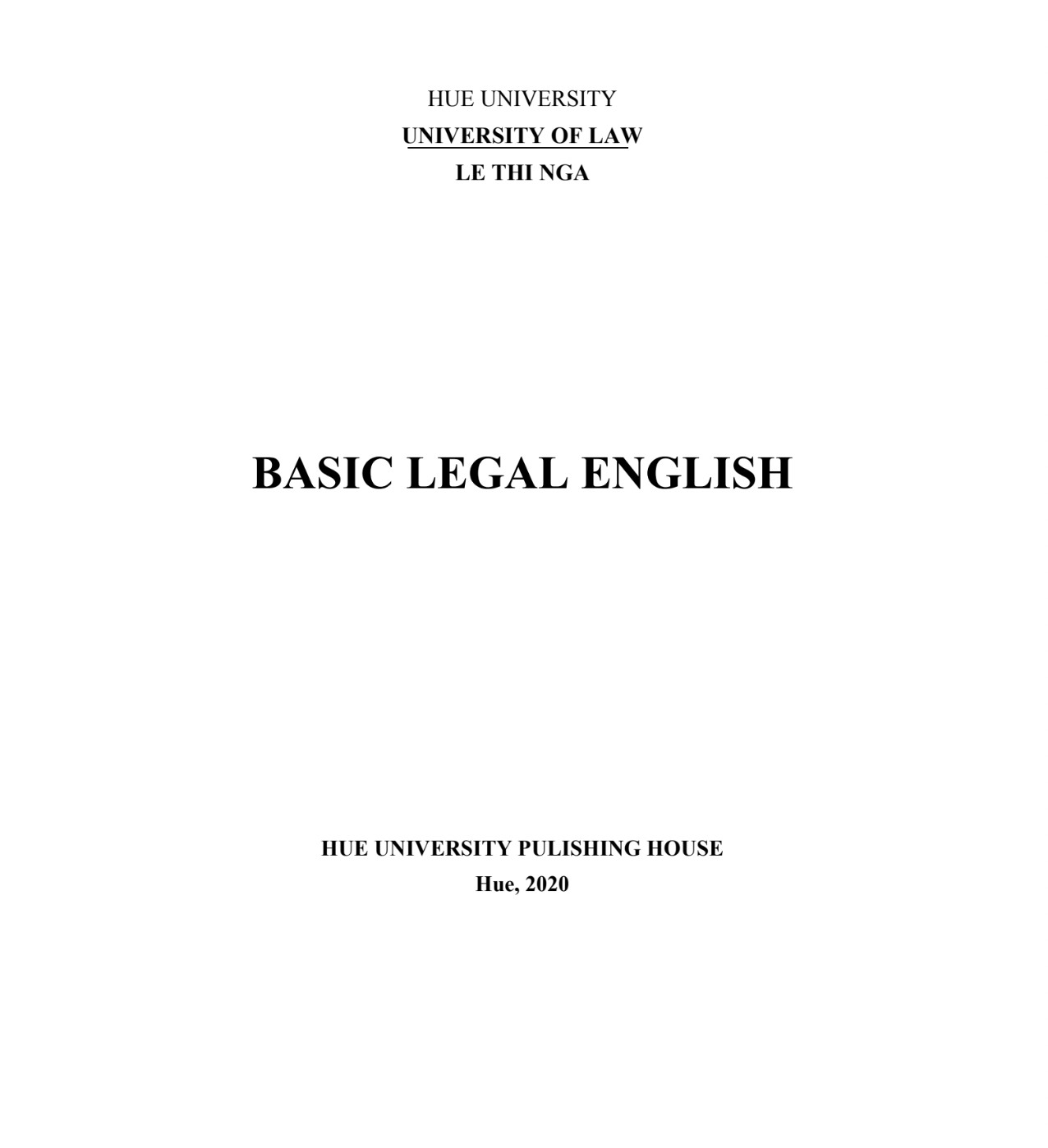 Basic legal English - Hue University