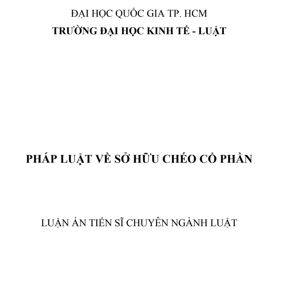 Pháp luật về sở hữu chéo cổ phần, Đại học Quốc gia TP.HCM, 2019