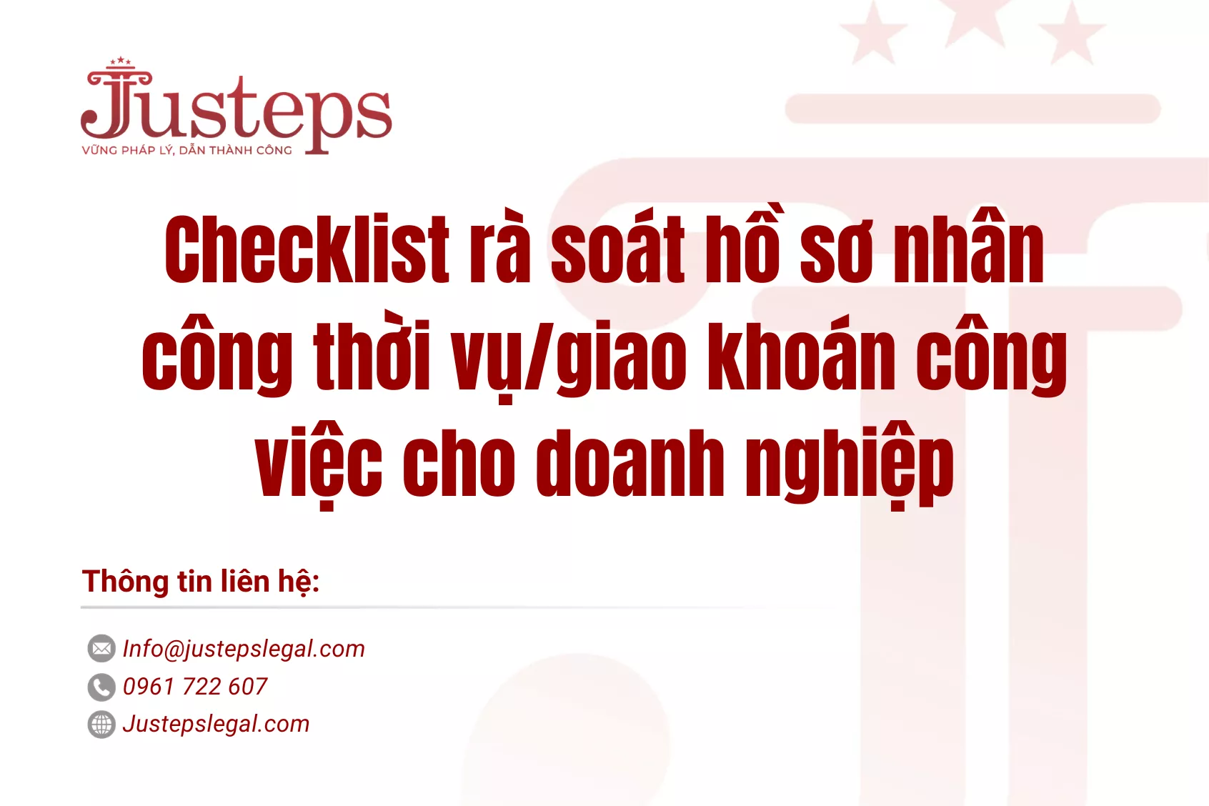 Checklist rà soát hồ sơ nhân công thời vụ/giao khoán công việc cho doanh nghiệp